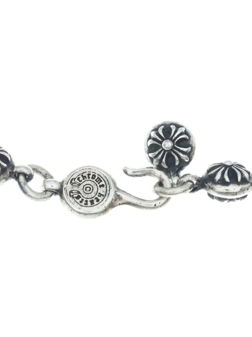 Chrome Hearts 2 Cross Ball Chain Silver Necklace